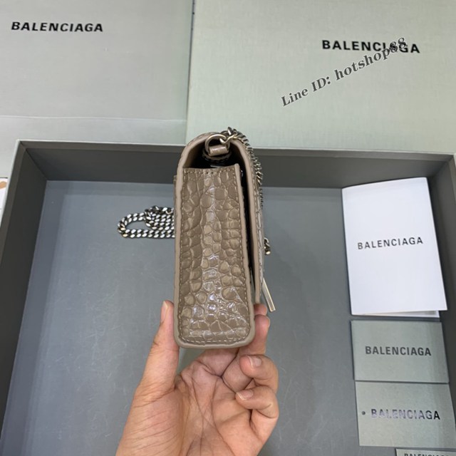 Balenciaga專櫃爆款鱷魚紋迷你女士肩背包 巴黎世家沙漏鏈條斜挎包 fyj1874